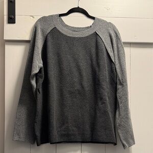 Sonoma Women’s Color Block Gray Crewneck Baseball Style Sweater XL